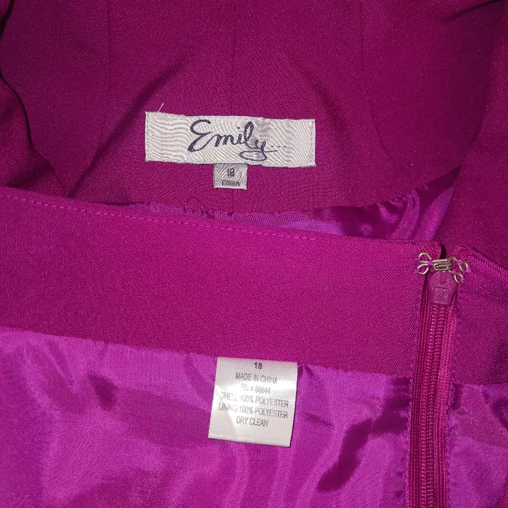 EMILY 2 Piece Long Sleeve Button Skirt Suit Women's Sz 18 - Picture 10 of 16